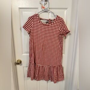 Casual Red and White Dress with a Playful Flair